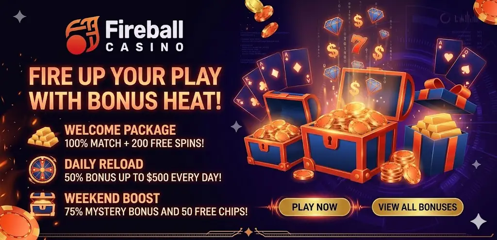 Fireball Casino bónuszok és free spins