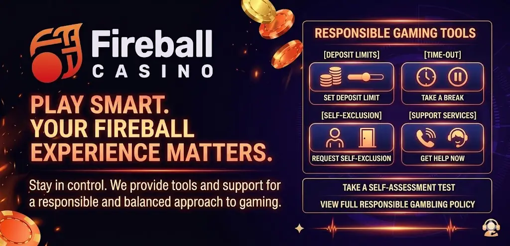 Fireball Casino felelős játék eszközök