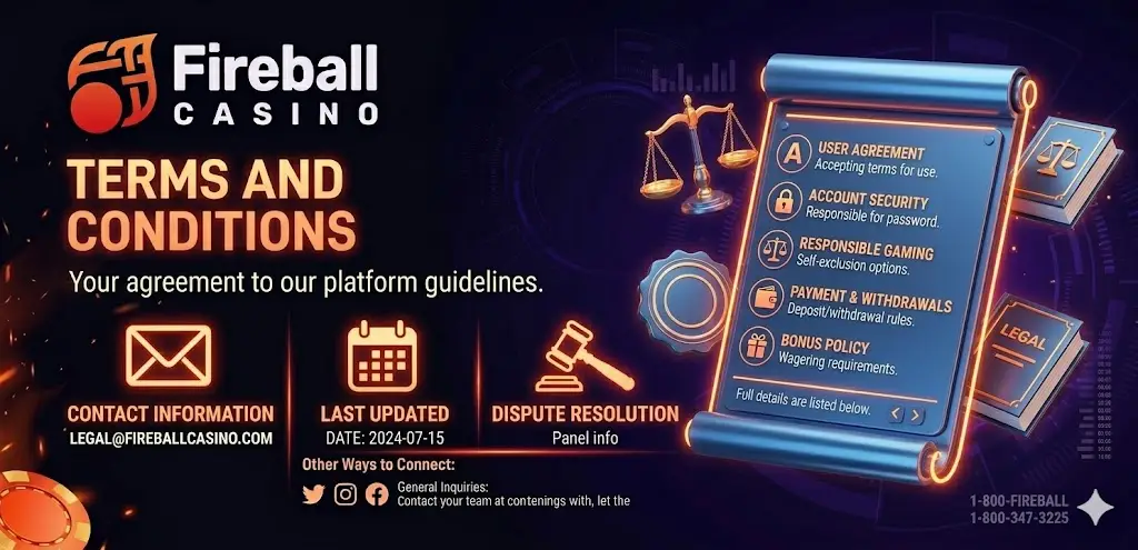 Fireball Casino felhasználási feltételek